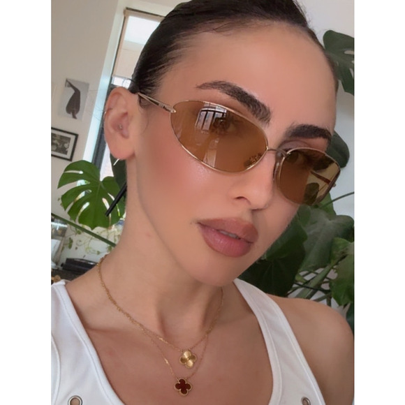 NEW Loewe LW40164U Mask Wrap Sunglasses in Gold Brown main image 6